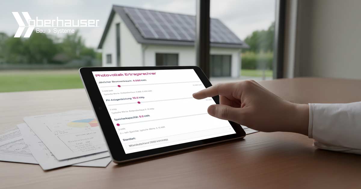 Photovoltaik Ertragsrechner, PV Autarkierechner von Oberhauser Bau-Systeme GmbH